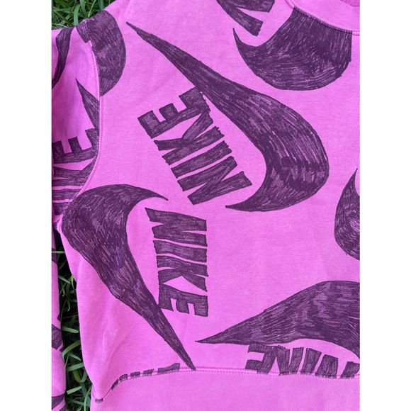 Mint Women's Size 1X Nike Icon Clash Fleece Crop Crew Pullover DB5994-665 Pink - Picture 6 of 8